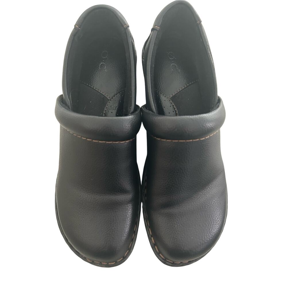 B.o.c. Women’s Peggy Black Leather Slip-On Clogs Size 7.5